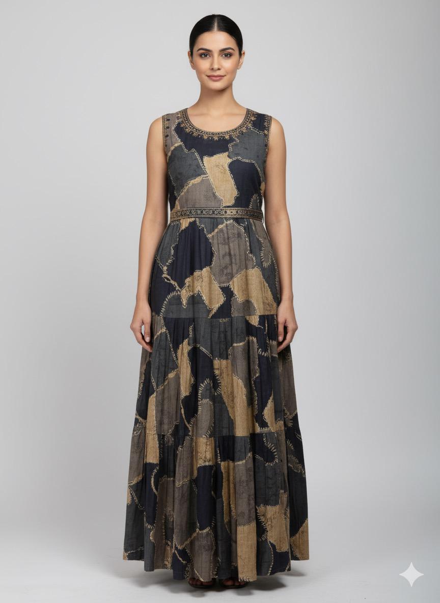 Shree Shanti Selection - Black Printed Long Kurti For Womens